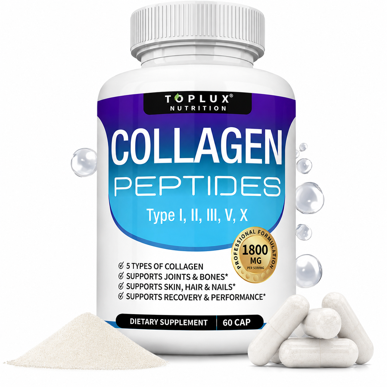 Colágeno Mujer Toplux 5 Tipos Antiedad 1800mg